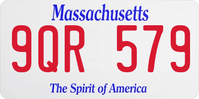 MA license plate 9QR579