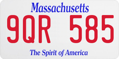MA license plate 9QR585