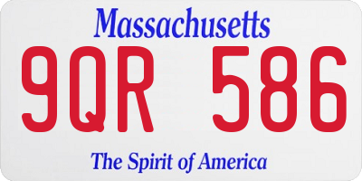 MA license plate 9QR586