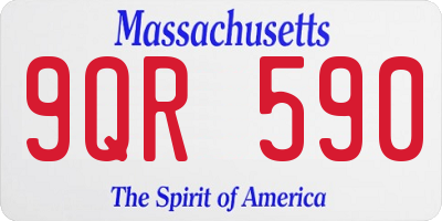 MA license plate 9QR590
