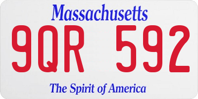 MA license plate 9QR592