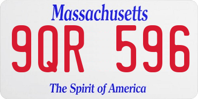 MA license plate 9QR596