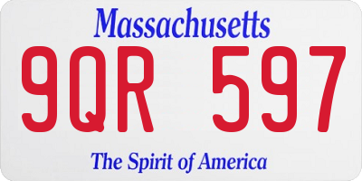 MA license plate 9QR597