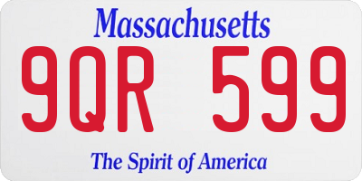 MA license plate 9QR599