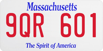 MA license plate 9QR601