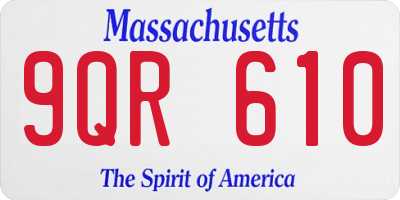 MA license plate 9QR610