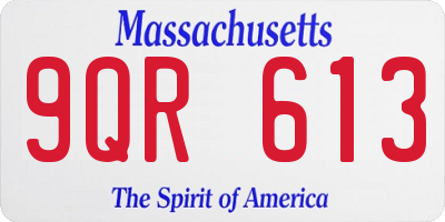 MA license plate 9QR613