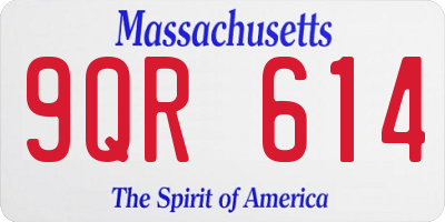MA license plate 9QR614