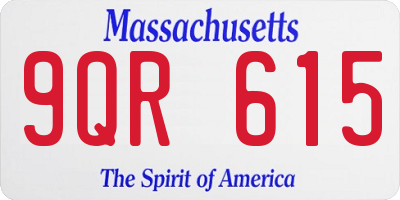 MA license plate 9QR615