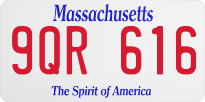 MA license plate 9QR616