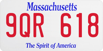 MA license plate 9QR618