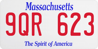 MA license plate 9QR623