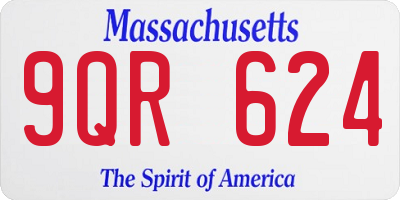 MA license plate 9QR624
