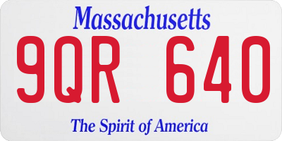 MA license plate 9QR640