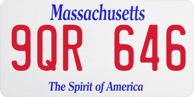MA license plate 9QR646