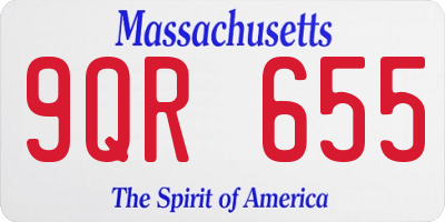 MA license plate 9QR655