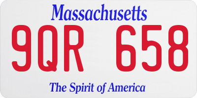 MA license plate 9QR658