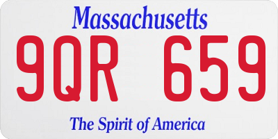 MA license plate 9QR659
