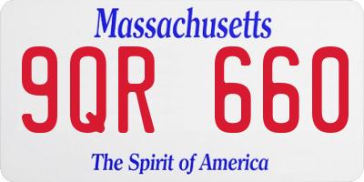 MA license plate 9QR660