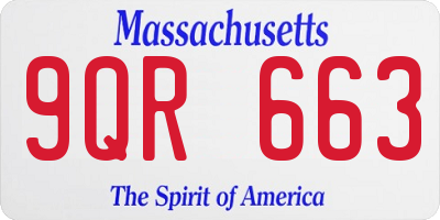 MA license plate 9QR663