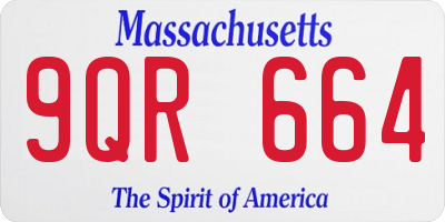 MA license plate 9QR664