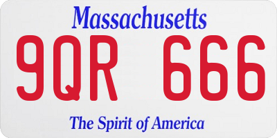 MA license plate 9QR666
