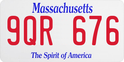 MA license plate 9QR676