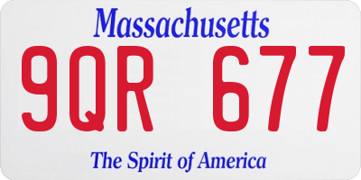 MA license plate 9QR677