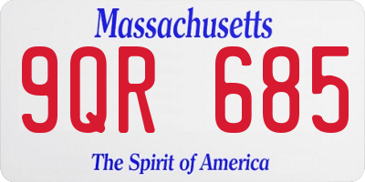 MA license plate 9QR685