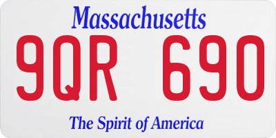 MA license plate 9QR690