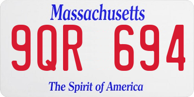 MA license plate 9QR694