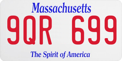 MA license plate 9QR699