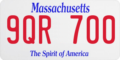 MA license plate 9QR700
