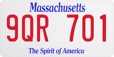MA license plate 9QR701