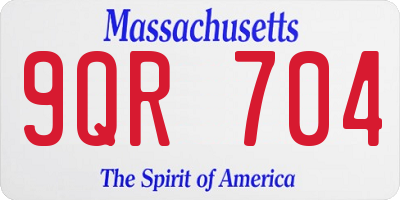 MA license plate 9QR704