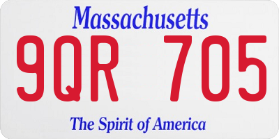 MA license plate 9QR705