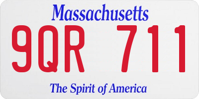 MA license plate 9QR711