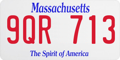 MA license plate 9QR713