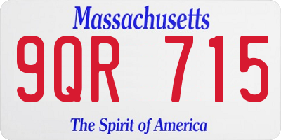 MA license plate 9QR715