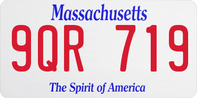 MA license plate 9QR719