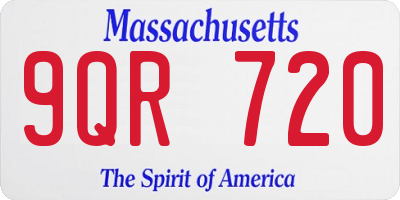 MA license plate 9QR720