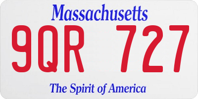 MA license plate 9QR727