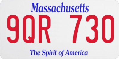MA license plate 9QR730