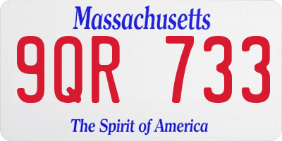 MA license plate 9QR733