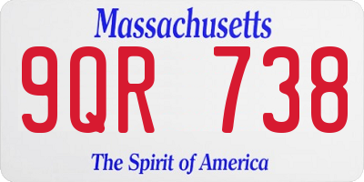MA license plate 9QR738