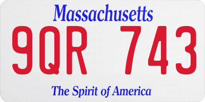 MA license plate 9QR743