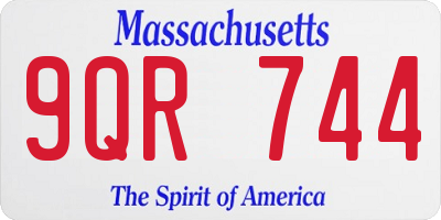 MA license plate 9QR744