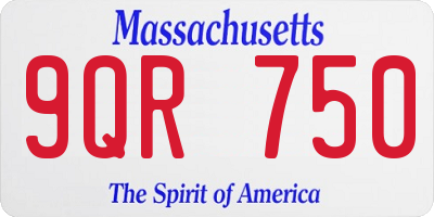 MA license plate 9QR750