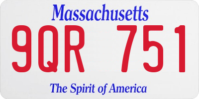MA license plate 9QR751