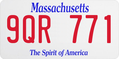 MA license plate 9QR771